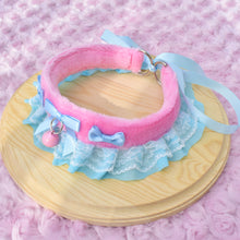 PRE-ORDER Bubblegum Pink & Blue Fluffy Kitten Collar