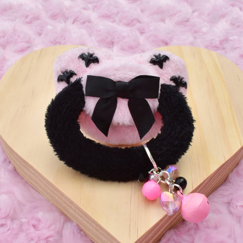 Spooky Pink & Black Fluffy Pacifier