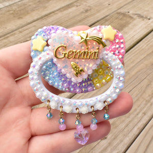 Gemini Zodiac Dangle Pacifier