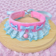 PRE-ORDER Bubblegum Pink & Blue Fluffy Kitten Collar