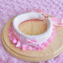 PRE-ORDER White & Pink Fluffy Kitten Collar