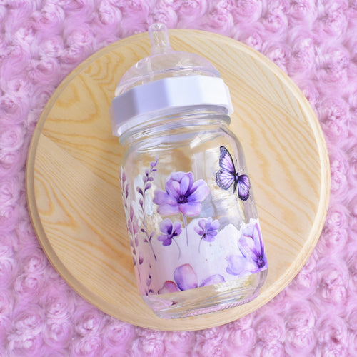 Purple Flower Garden Bottle