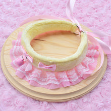 PRE-ORDER Pastel Yellow & Pink Fluffy Kitten Collar