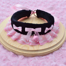 PRE-ORDER Black & Pink Fluffy Kitten Collar