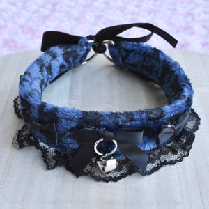 PRE-ORDER Victorian Blue Fluffy Kitten Collar
