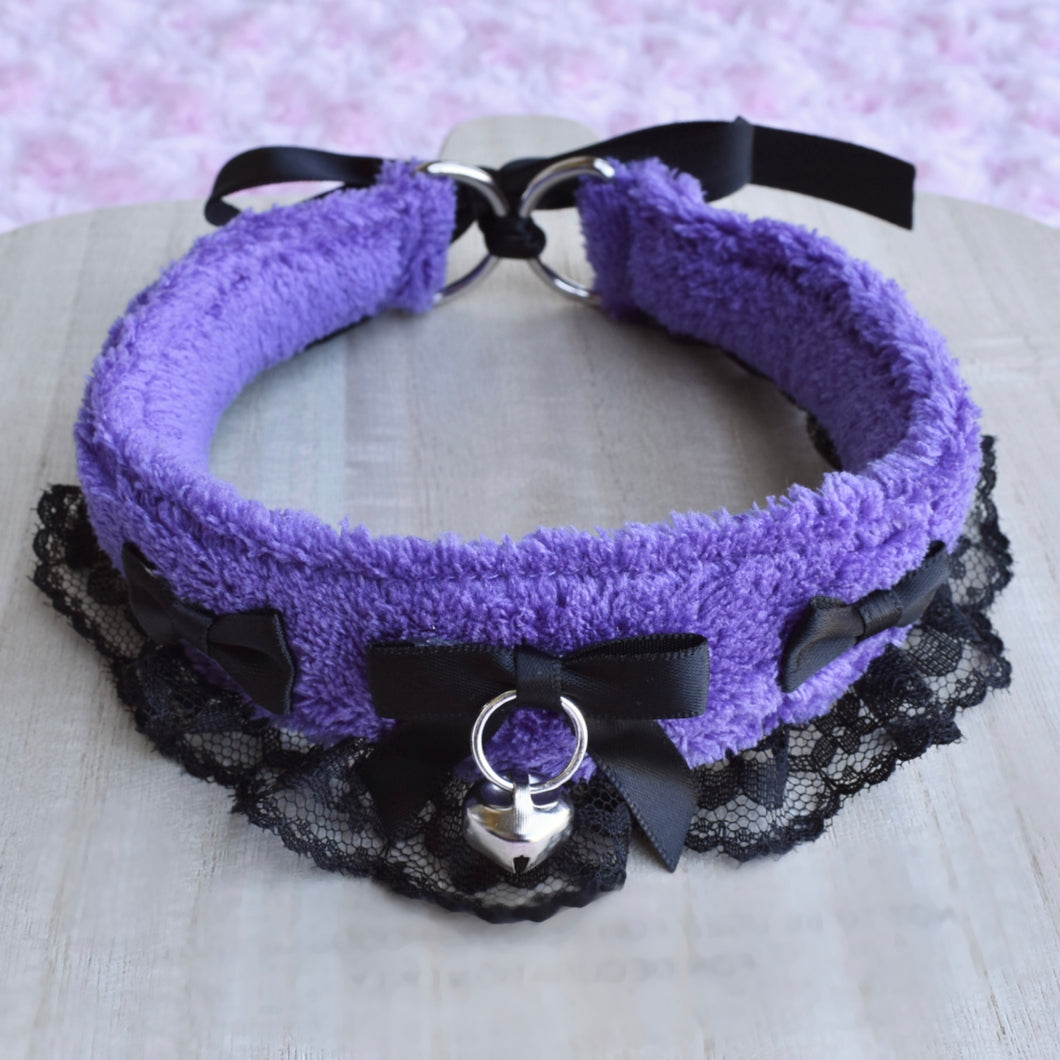 PRE-ORDER Purple & Black Fluffy Kitten Collar