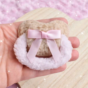 PRE-ORDER Teddy Brown & Pink Fluffy Pacifier